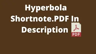 Hyperbola all formula and concept shortnote .last 40 year question solve.☝️pdf in Description☝️