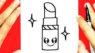 HOW TO DRAW A CUTE LIPSTICK, DRAW CUTE THINGS
