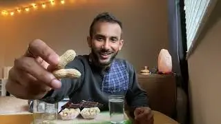 ASMR cracking and shelling peanuts