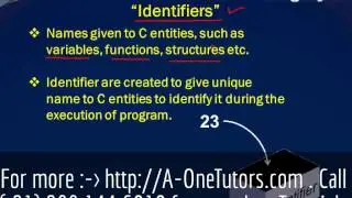 Identifiers in C Program