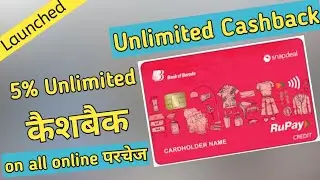 Bob Snapdeal Credit Card Apply online ✅I 5% Unlimited Cashback on online all purchases 2022