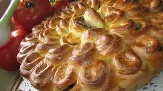 Рецепт- Мясной пирог Хризантема!