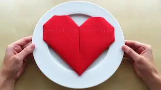 Servietten falten Herz - Einfache Deko zum Muttertag oder zur Hochzeit selber machen 🍽 ❤