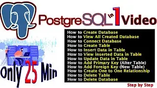 PostgreSQL in One Video | PostgreSQL All IMP Statement (Query)  in One Video | 
