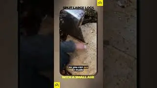 Split Big Logs with a Small Axe By Making Wooden Wedges @coalcracker