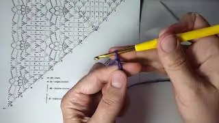 Урок по вязанию шали.1 . #шалькрючком