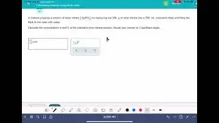ALEKS: Calculating molarity using solute mass