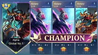 WHEN GLOBAL ALPHA PLAY SOLO IN MOBILE LEGENDS RISING!! (Auto Champion?🏆)