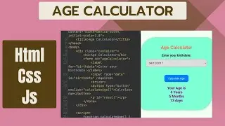 How to make Age Calculator in HTML CSS and JavaScript | Web development | #html #css #js #trending