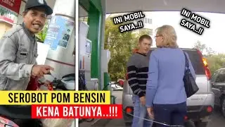 Bapak-Bapak Serobot Antrian POM Bensin Kena Batunya..!!! Kumpulan Kejadian Kocak Di SPBU