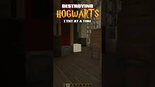 Destroying HOGWARTS 1 TNT At A Time #minecraftshorts #minecraft #minecrafthogwarts