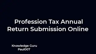 professional tax return filing I how to file profession tax returns I return