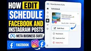 HOW EDIT SCHEDULE FACEBOOK AND INSTAGRAM POSTS META BUSINESS SUITE 2024 | FACEBOOK