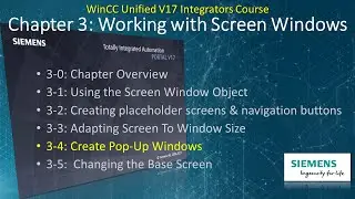 WinCC Unified V17 # 7: Create Popup Screens In WinCC Unified! ✨Learn SCADA Programming! 
