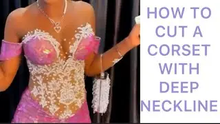How to cut a corset top with deep neckline, corset with illusion yoke #corset #howto #illusion