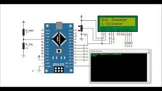 Arduino Ohmmeter & Voltmeter Simulation in Proteus