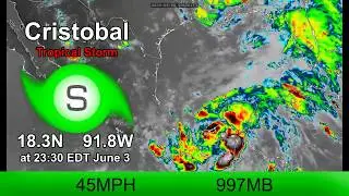 Tropical Storm Cristobal Stalling over Campeche - 11:30pm EDT June 3, 2020