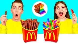Мармеладная vs Шоколадная vs Настоящая Картошка фри Челлендж | Смешные Кухонные Войны от BooGaGa
