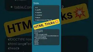 HTML Tricks  
