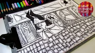 KING. Drawing with black ballpen in steps. From beginning to the end.