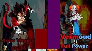 Dragon Ball Heroes Xeno Vegeta VS Vermoud Power Levels