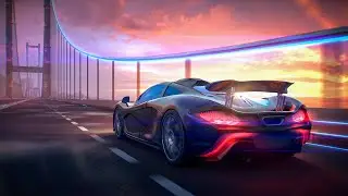 Into The Sunset - Retro-futuristic Looping 3D Animation