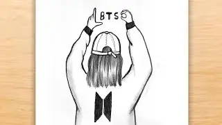 BTS Girl Drawing | BTS Girl Drawing Easy | BTS Army Girl Drawing |How to Draw BTS Army Girl |Drawing