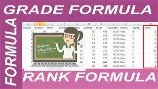 #5-How to Create Grade Sheet / create Marksheet with Rank in excel (MS Excel)