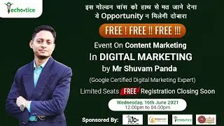 Digital Marketing Free Training by Shuvam Panda on 16th June 2021
