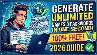 How to generate unlimited passwords and names in one second for free 2026