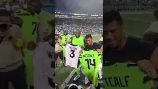 Russell Wilson and DK Metcalf Swap Jerseys