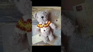 медведь игрушка вязаная, мишка ручной работы #медведь #игрушки #knittingaddict
