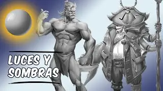 LUCES y SOMBRAS Aprende a generar VOLUMEN: Curso CONCEPT ART de PERSONAJES #4 💡