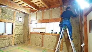The Gaps Making Us Freeze Are Now Sealed! Mud Wall Drawbacks [Carpenter's Home Renovation - Part 5]