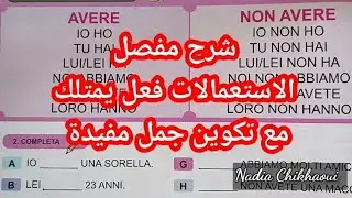 شرح سهل ومفصل لجميع إستعمالات فعل يمتلك.       verbo Avere