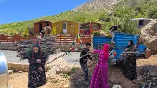 Family Adventure: Collecting Firewood in a Beautiful Remote Forest