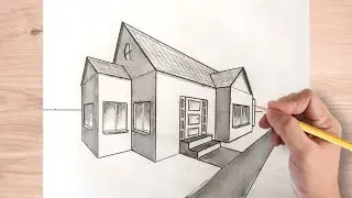 How to draw a House in 2 point perspective for beginners