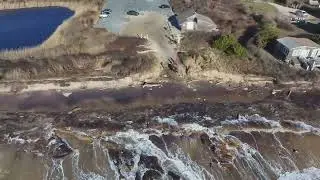 Drone Footage Shows Impact of Multiple Storms on Hamptons Shoreline
