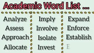 English Vocabulary | Academic Word List 