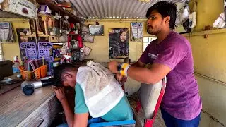 Roadside barber Intense Head Massage ASMR | Indian Massage