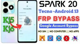 TECNO SPARK 20, PRO frp bypass without pc/ How to remove Google account from TECNO Kj5,Kj6 easily