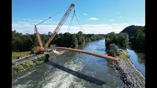 Ceršak Bridge installed / Most Ceršak preko Mure je zgrajen