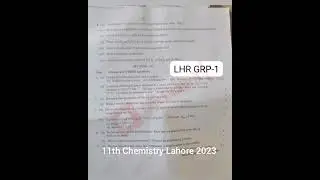 11th Chemistry Lahore 2023, Chemistry Paper Lahore 2023, #ChemistryLahore