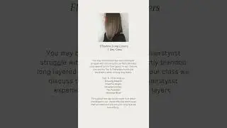 Host a 2-day "Formulated Cutting" Class at your salon!