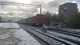 Тепловоз ТЭП70БС-297 с поездом №79/80 Санкт Петербург-Калининград!