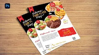 How to create a professional food flyer  in Photoshop for a restaurant (photoshop  flyer tutorial)