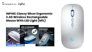 INPHIC Classy Silver Ergonomic 2.4G Wireless Rechargeable Mouse With LED Light (M1L)