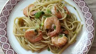 Garlic Prawn Pasta 
