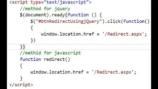 Redirect one webpage to another webpage on button click event using javascript and jquery
