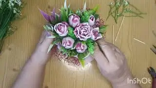 МК по сборке букета из мыльных тюльпанов в креманке.
